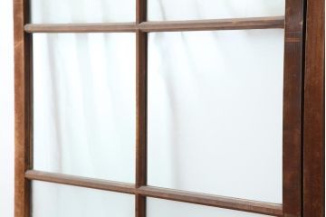 アンティーク建具　昭和中期　すりガラス入り　レトロな雰囲気たっぷりのガラス戸2枚セット(建具、引き戸)(R-043863)