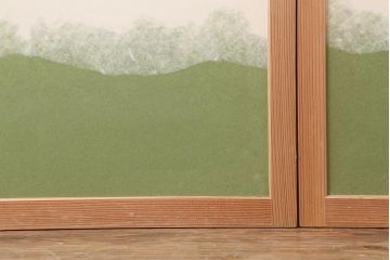 中古　昭和後期　桐紋　明るい和の空間を演出する組子障子戸4枚セット(引き戸、建具)(R-043864)