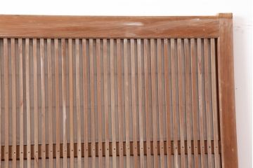 アンティーク建具　昭和中期　腰板ケヤキ材　裏障子付きの格子戸2枚セット(建具、ガラス帯戸、引き戸)(R-043865)