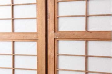 アンティーク建具　昭和中期　腰板ケヤキ材　裏障子付きの格子戸2枚セット(建具、ガラス帯戸、引き戸)(R-043865)