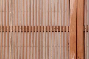 アンティーク建具　昭和中期　腰板ケヤキ材　裏障子付きの格子戸4枚セット(建具、ガラス帯戸、引き戸)(R-043866)