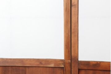 アンティーク建具　昭和初期　レトロスタイルにおすすめのガラス障子戸2枚セット(腰付障子、腰高障子、建具、引き戸)(R-043867)