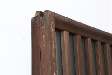 アンティーク建具　昭和中期　すりガラス入りのガラス格子戸2枚セット(建具、引き戸)(R-043869)