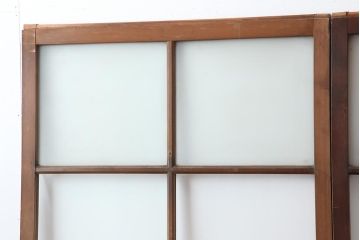 アンティーク建具　昭和初期　レトロな佇まいが魅力のガラス戸2枚セット(建具、引き戸)(R-043870)