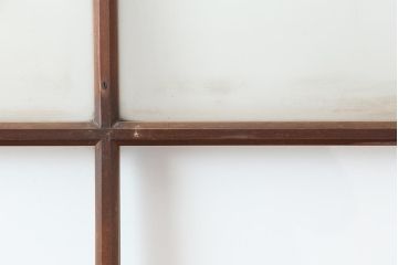 アンティーク建具　昭和初期　レトロな佇まいが魅力のガラス戸2枚セット(建具、引き戸)(R-043870)