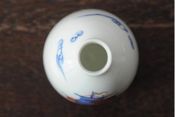 戦前　オールド香蘭社　第八信洋丸竣工記念　徳利・お猪口セット(とっくり、おちょこ、酒器)(R-043871)