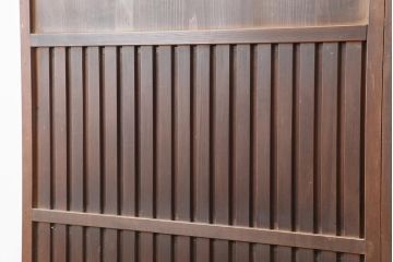 アンティーク建具　明治大正期　ヒノキ材の無双戸2枚セット(無双窓、帯戸、建具、引き戸)(R-043881)