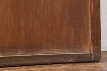 アンティーク建具　明治大正期　ヒノキ材の無双戸2枚セット(無双窓、帯戸、建具、引き戸)(R-043881)