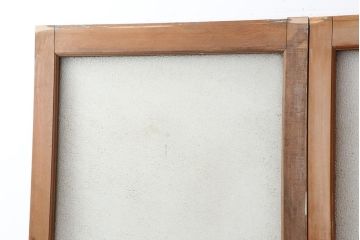 アンティーク建具　昭和初期　ヒノキ材　ダイヤガラス入り　味わいあるガラス引き戸2枚セット(建具、引き戸)(R-043884)
