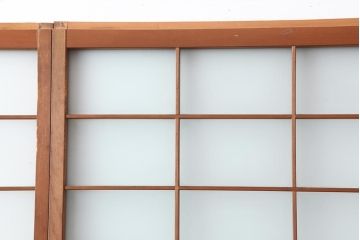 アンティーク建具　昭和中期　すりガラス　光をたくさん取り込めるガラス戸4枚セット(引き戸、建具)(R-043885)