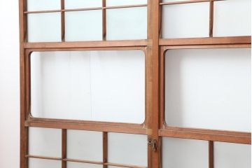 アンティーク建具　昭和中期　すりガラス　光をたくさん取り込めるガラス戸4枚セット(引き戸、建具)(R-043885)