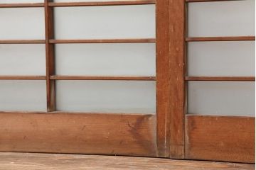 アンティーク建具　昭和中期　すりガラス　光をたくさん取り込めるガラス戸4枚セット(引き戸、建具)(R-043885)
