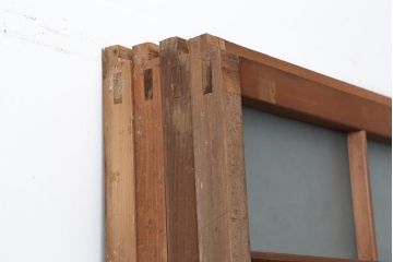 アンティーク建具　昭和中期　すりガラス　光をたくさん取り込めるガラス戸4枚セット(引き戸、建具)(R-043885)