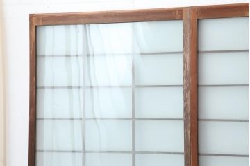 アンティーク建具　昭和中期　すりガラス　光をたくさん取り込めるガラス戸4枚セット(引き戸、建具)(R-043885)