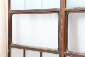 アンティーク建具　昭和中期　すりガラス　光をたくさん取り込めるガラス戸4枚セット(引き戸、建具)(R-043885)