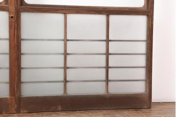 アンティーク建具　昭和中期　すりガラス　光をたくさん取り込めるガラス戸4枚セット(引き戸、建具)(R-043885)