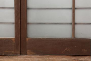 アンティーク建具　昭和中期　すりガラス　光をたくさん取り込めるガラス戸4枚セット(引き戸、建具)(R-043885)
