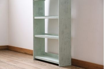 ペイント家具　昭和中期　フレンチカントリーにぴったりなオープンラック(本棚、ウッドシェルフ、収納棚、飾り棚)(R-043887)