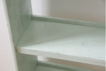 ペイント家具　昭和中期　フレンチカントリーにぴったりなオープンラック(本棚、ウッドシェルフ、収納棚、飾り棚)(R-043887)