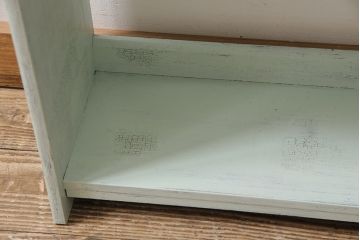 ペイント家具　昭和中期　フレンチカントリーにぴったりなオープンラック(本棚、ウッドシェルフ、収納棚、飾り棚)(R-043887)