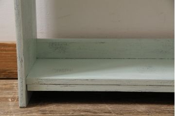 ペイント家具　昭和中期　フレンチカントリーにぴったりなオープンラック(本棚、ウッドシェルフ、収納棚、飾り棚)(R-043887)
