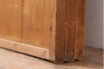 アンティーク建具　昭和中期　シンプルな障子戸3枚セット(引き戸)(R-043888)