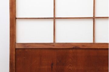 アンティーク建具　昭和中期　シンプルな障子戸3枚セット(引き戸)(R-043888)