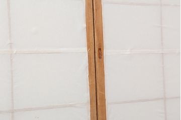 アンティーク建具　昭和中期　シンプルな障子戸3枚セット(引き戸)(R-043888)