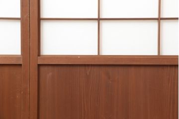 アンティーク建具　昭和中期　シンプルで味のある障子戸4枚セット(引き戸)(R-043889)