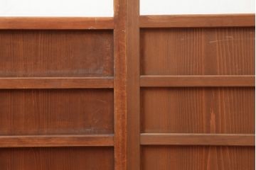 アンティーク建具　昭和中期　シンプルで味のある障子戸4枚セット(引き戸)(R-043889)