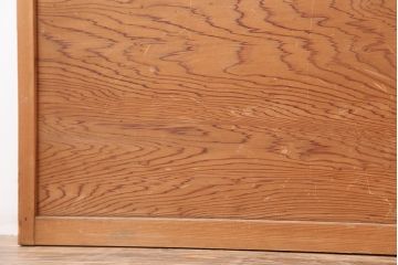 アンティーク建具　昭和中期　しっかりとした木目が魅力の障子戸2枚セット(引き戸)(R-043890)