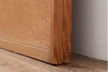 アンティーク建具　昭和中期　しっかりとした木目が魅力の障子戸2枚セット(引き戸)(R-043890)