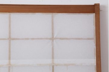 アンティーク建具　昭和中期　しっかりとした木目が魅力の障子戸2枚セット(引き戸)(R-043890)