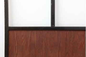 アンティーク建具　昭和初期　結霜ガラス・レトロガラス入り　珍しいデザインの障子戸2枚セット(引き戸)(R-043892)