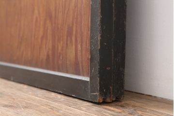 アンティーク建具　昭和初期　結霜ガラス・レトロガラス入り　珍しいデザインの障子戸2枚セット(引き戸)(R-043892)