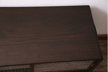 レトロ家具　当店オリジナルガラス　桐材　鉄脚付き　味のある雰囲気が魅力のリメイク箪笥ローボード(テレビ台、収納棚、リビングボード)(R-043895)