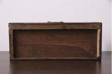 アンティーク雑貨　和製アンティーク　昭和初期　栗材製　引き出し付き　和の趣溢れる本立て(ブックスタンド)(R-043896)