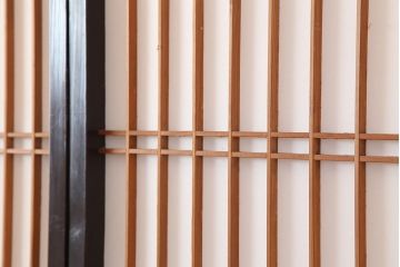 アンティーク建具　昭和初期　レトロガラス入り　上品な和の雰囲気漂う障子戸4枚セット(引き戸、ガラス帯戸)(R-043898)