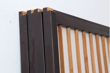 アンティーク建具　昭和初期　レトロガラス入り　上品な和の雰囲気漂う障子戸4枚セット(引き戸、ガラス帯戸)(R-043898)