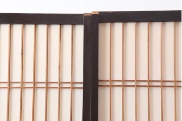 アンティーク建具　昭和初期　レトロガラス入り　上品な和の雰囲気漂う障子戸4枚セット(引き戸、ガラス帯戸)(R-043898)