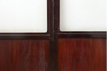 アンティーク建具　昭和初期　レトロガラス入り　上品な和の雰囲気漂う障子戸4枚セット(引き戸、ガラス帯戸)(R-043898)
