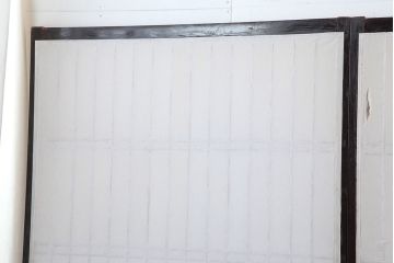 アンティーク建具　昭和初期　レトロガラス入り　上品な和の雰囲気漂う障子戸4枚セット(引き戸、ガラス帯戸)(R-043898)