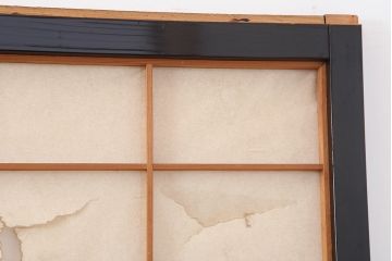 アンティーク建具　昭和初期　ガラス入り　和モダンな雰囲気が魅力の障子戸4枚セット(引き戸)(R-043900)