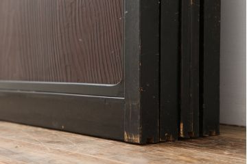 アンティーク建具　昭和初期　ガラス入り　和モダンな雰囲気が魅力の障子戸4枚セット(引き戸)(R-043900)