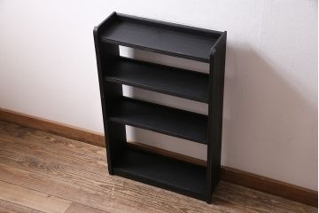 ペイント家具　昭和レトロ　マットブラック　メンズライクな空間におすすめな本棚(ブックシェルフ、収納棚、ラック)(R-043902)