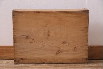 アンティーク雑貨　昭和中期　楢(ナラ)材製　レトロな雰囲気漂うコレクションボックス(ガラスケース、収納箱、小物入れ)(R-043904)
