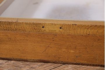 アンティーク雑貨　昭和中期　楢(ナラ)材製　レトロな雰囲気漂うコレクションボックス(ガラスケース、収納箱、小物入れ)(R-043904)