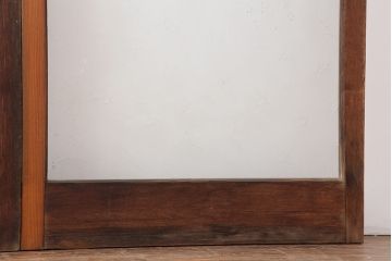 アンティーク建具　昭和後期　レトロガラス入り　シンプルなデザインのガラス戸4枚セット(引き戸)(R-043908)