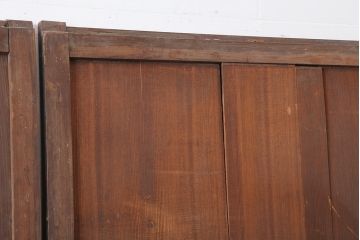アンティーク建具　大正昭和初期　裏障子付き　味わい深い木肌が魅力の格子帯戸4枚セット(引き戸)(R-043909)