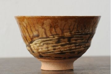 昭和十九年　楽斎　信楽焼茶碗(近江神宮造営竣工式記念品、共箱、茶道具)(R-043914)